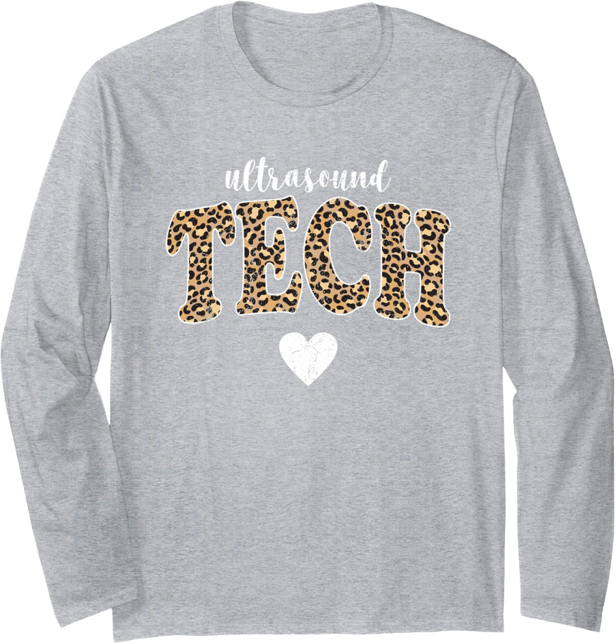 Vintage Ultrasound Tech Ultrasound Technologist Sonographer Long Sleeve T-Shirt - Adult Unisex Heather Grey