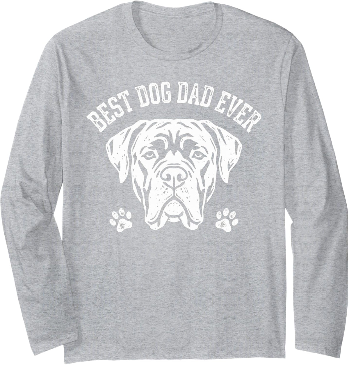 Cane Corso Dad Proud Love Best Ever Owner Puppy Lover Long Sleeve T-Shirt - Adult Unisex Heather Grey