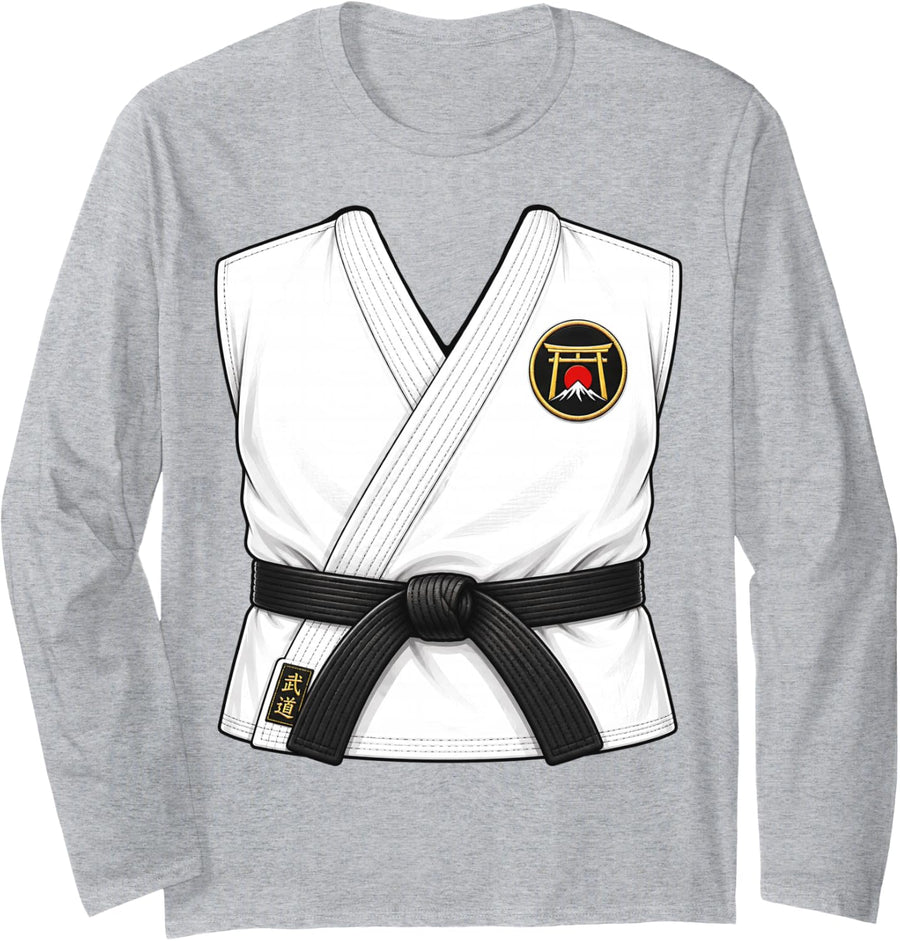 Karate Gi Martial Arts Karate Long Sleeve T-Shirt - Adult Unisex Heather Grey