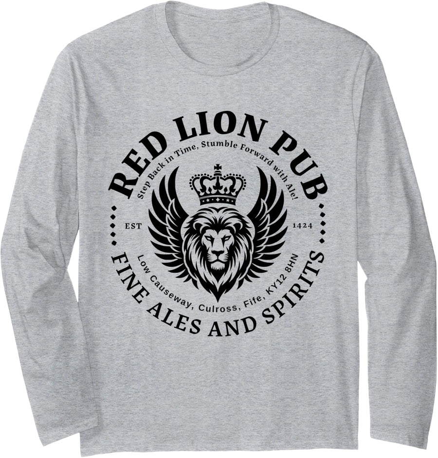 Famous English Pub Top Long Sleeve T-Shirt - Adult Unisex Heather Grey
