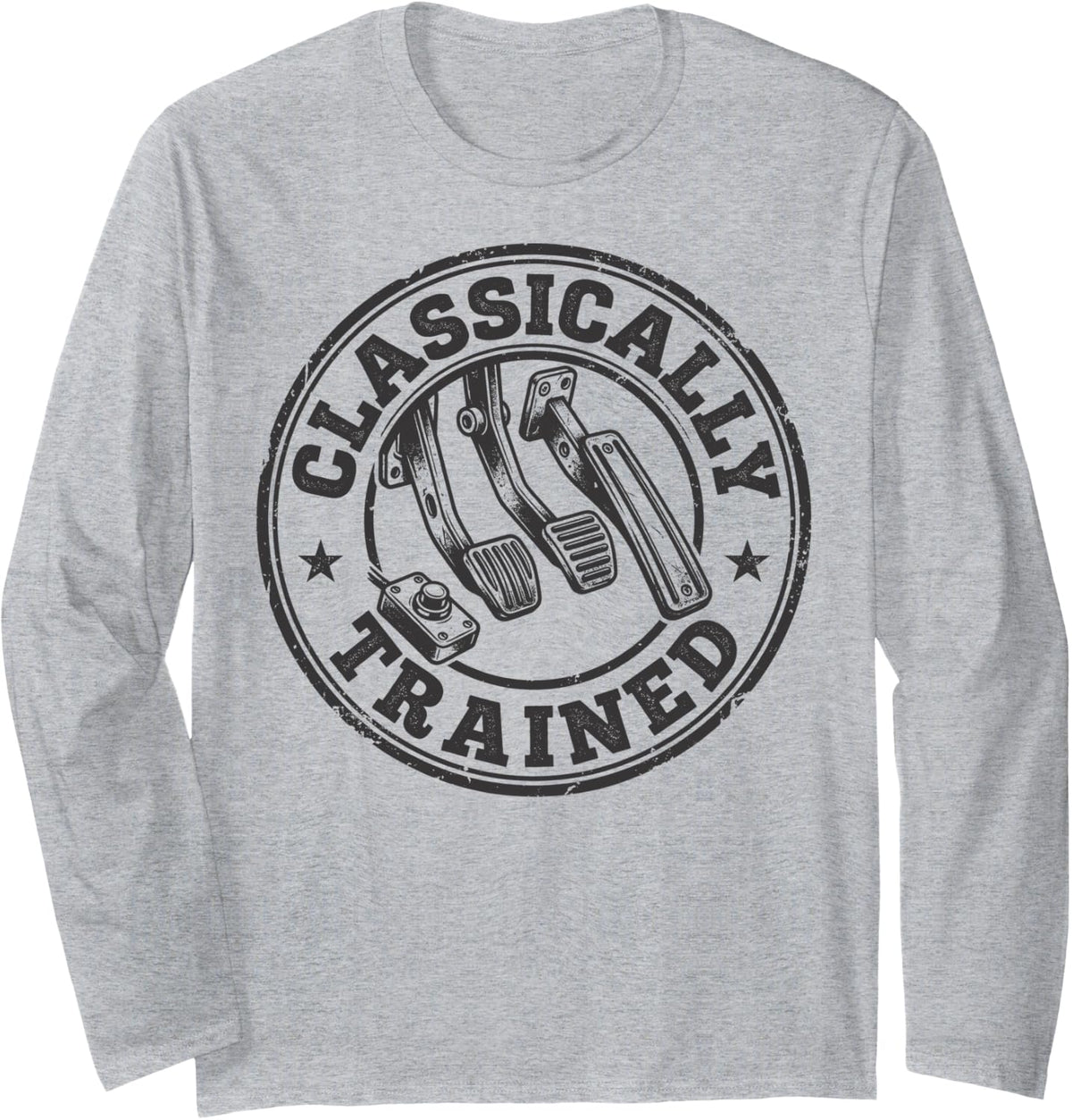 Manual Transmission Classically Trained Car Enthusiast Long Sleeve T-Shirt - Adult Unisex Heather Grey