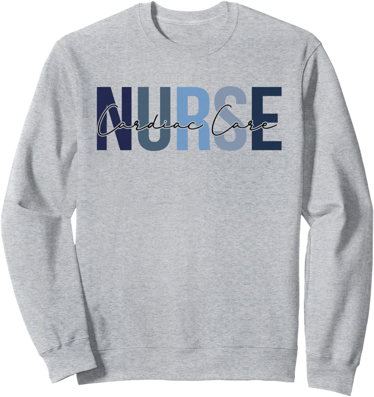 Retro Cardiac Care Nurse Gifts Womens Nursing Apparel Sweatshirt - Adult Unisex Heather Grey