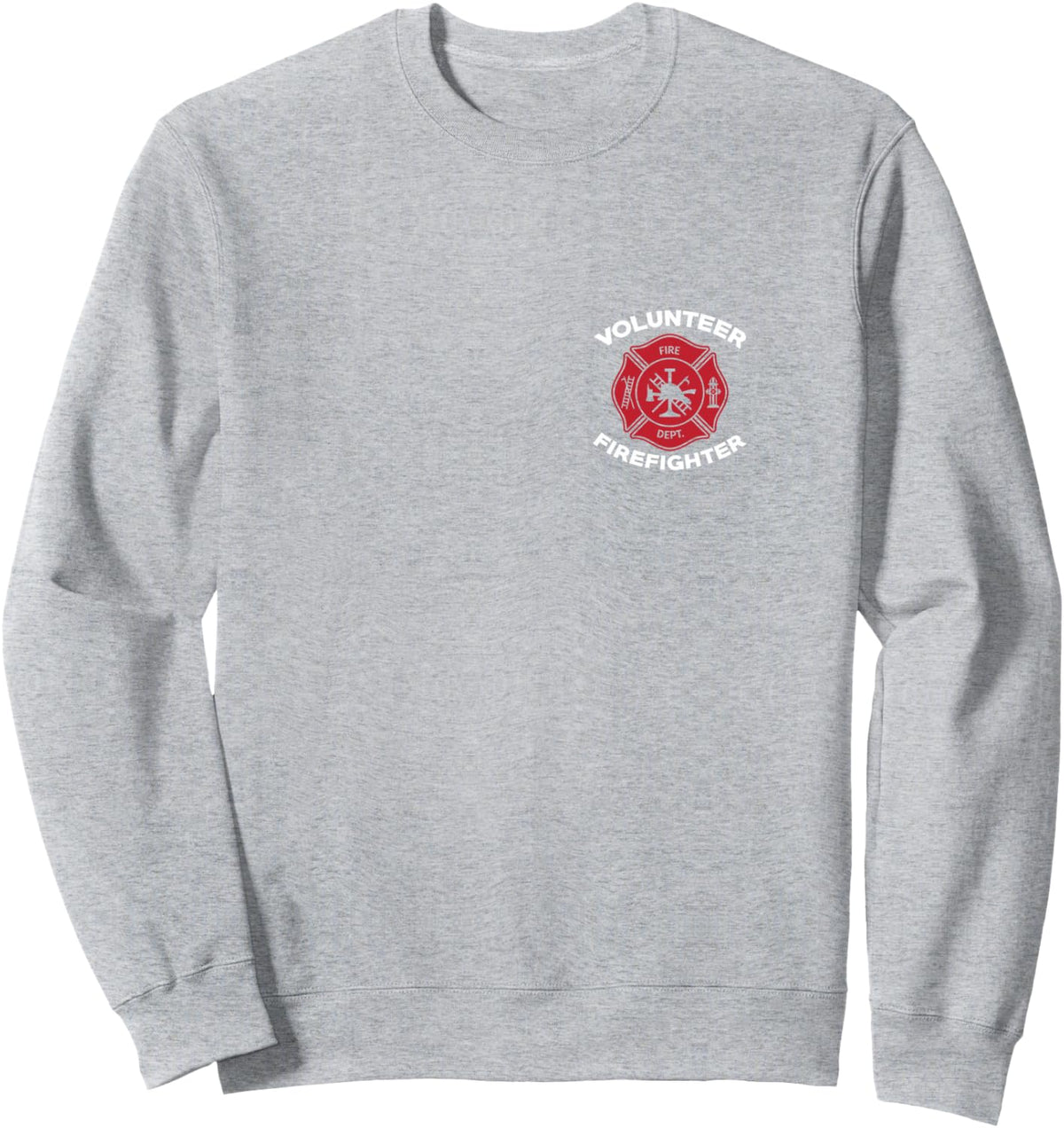 Volunteer Firefighter Logo Fun Volunteer Fireman Sweatshirt - Adult Unisex Heather Grey