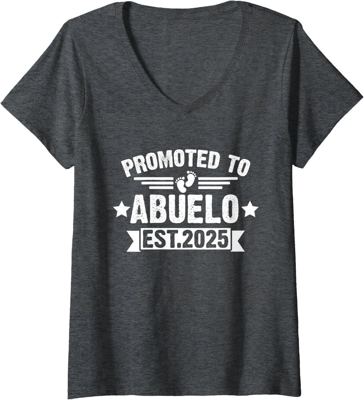 Women's Promoted to Abuelo 2025, Soon to Be Abuelo Spanish Grandpa V-Neck T-Shirt - Dark Heather Grey
