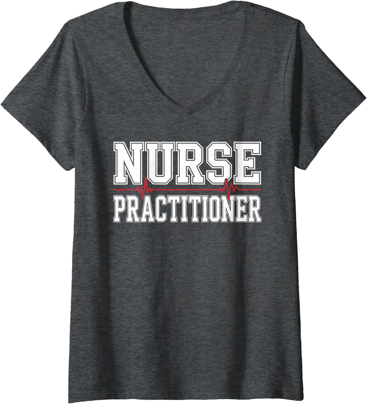 Women's Funny Nurse Practitioner V-Neck T-Shirt - Dark Heather Grey