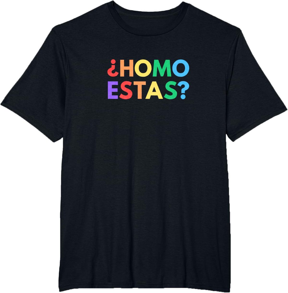 Homo Estas Funny Spanish Gay Pride Novelty LGBTQ+ Y2K Meme T-Shirt - Black