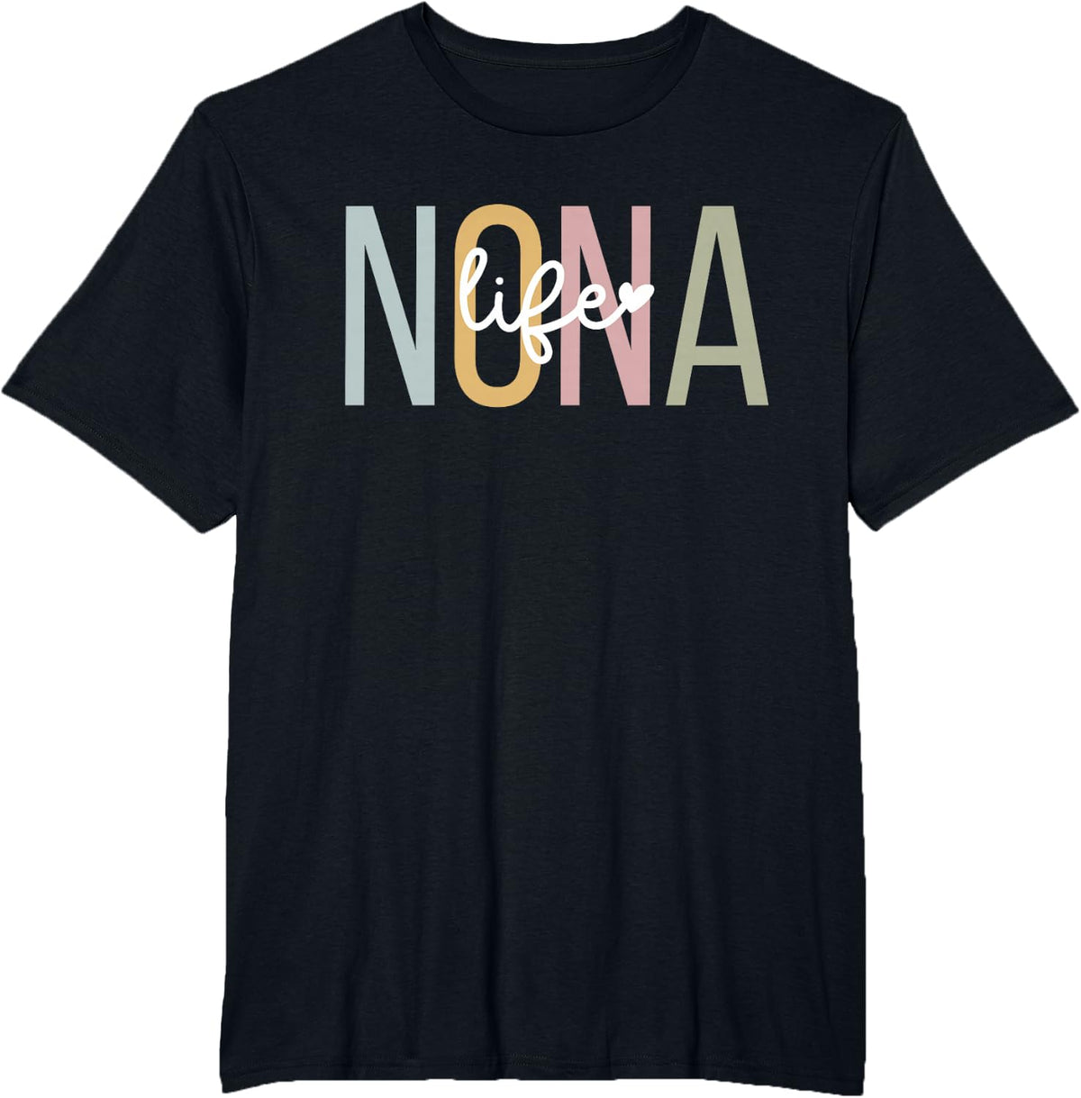 Nona Life Nona Grandma Nona Grandmother T-Shirt, Small, Black - Black