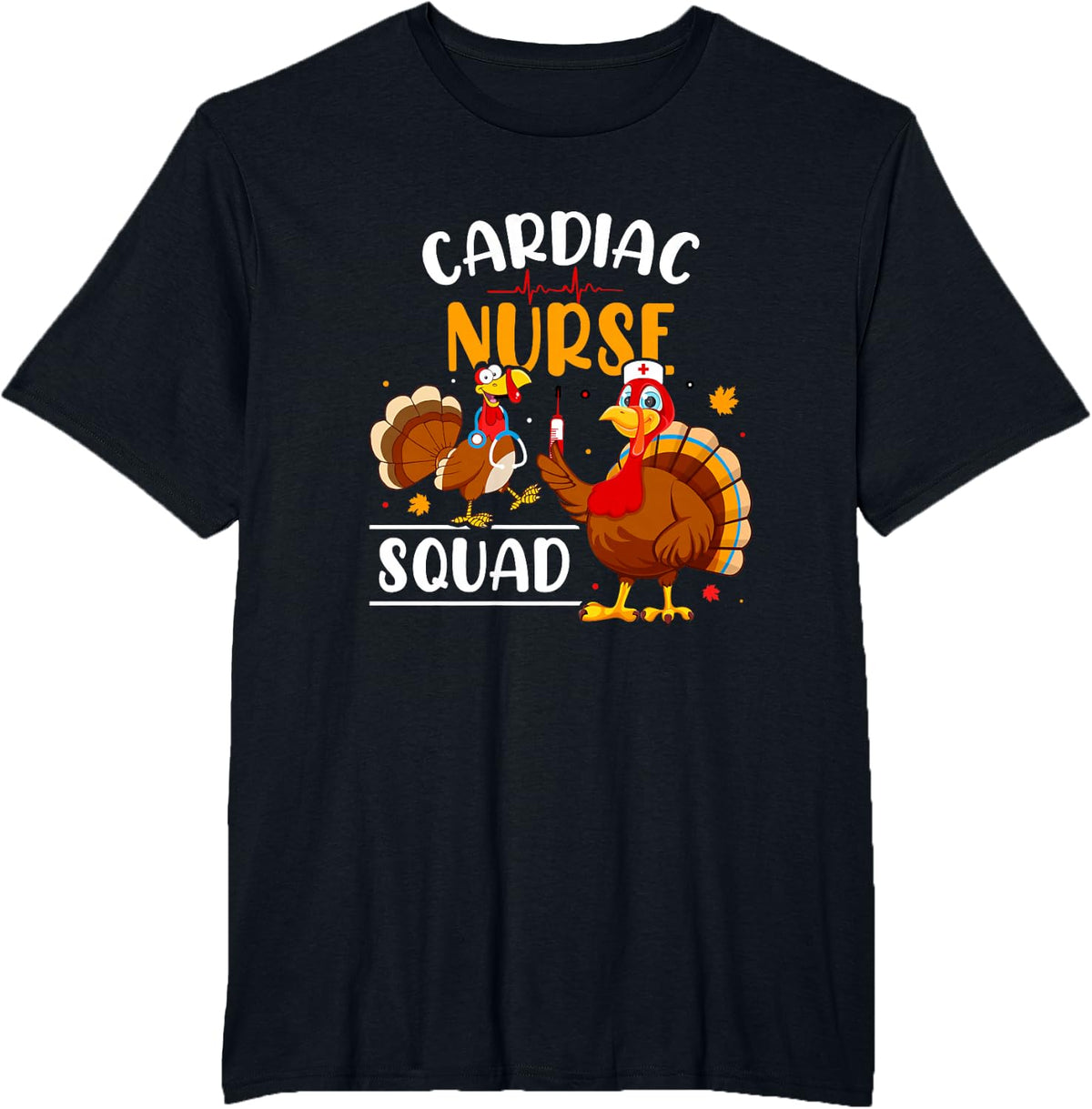 Cardiac Nurse Gobble Squad Turkeys for Thanksgiving - RN ER T-Shirt - Black