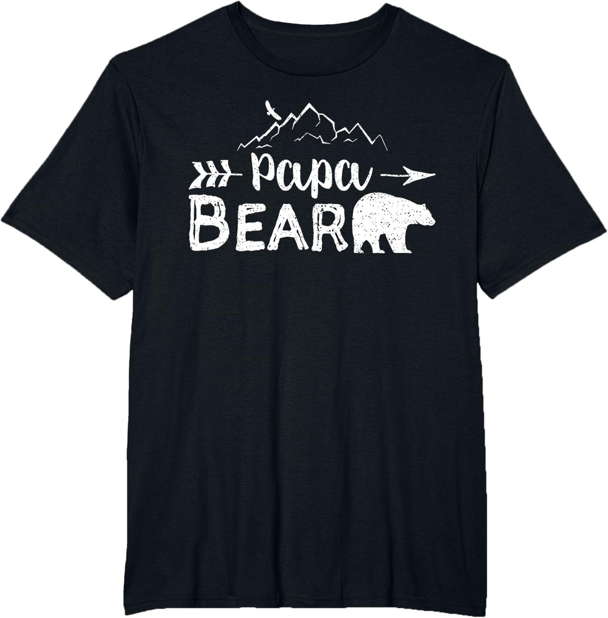 Papa Bear Shirt Matching Family Mama Papa Bear Camping Gift T-Shirt - Black