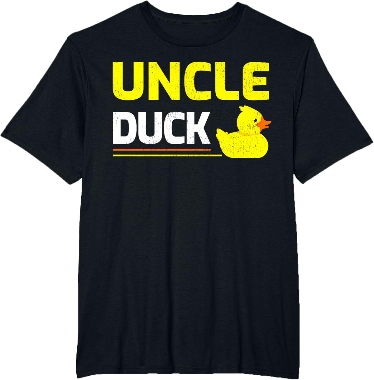 Funny Rubber Duckling Duck Lover Uncle Duck Father's Day T-Shirt - Black