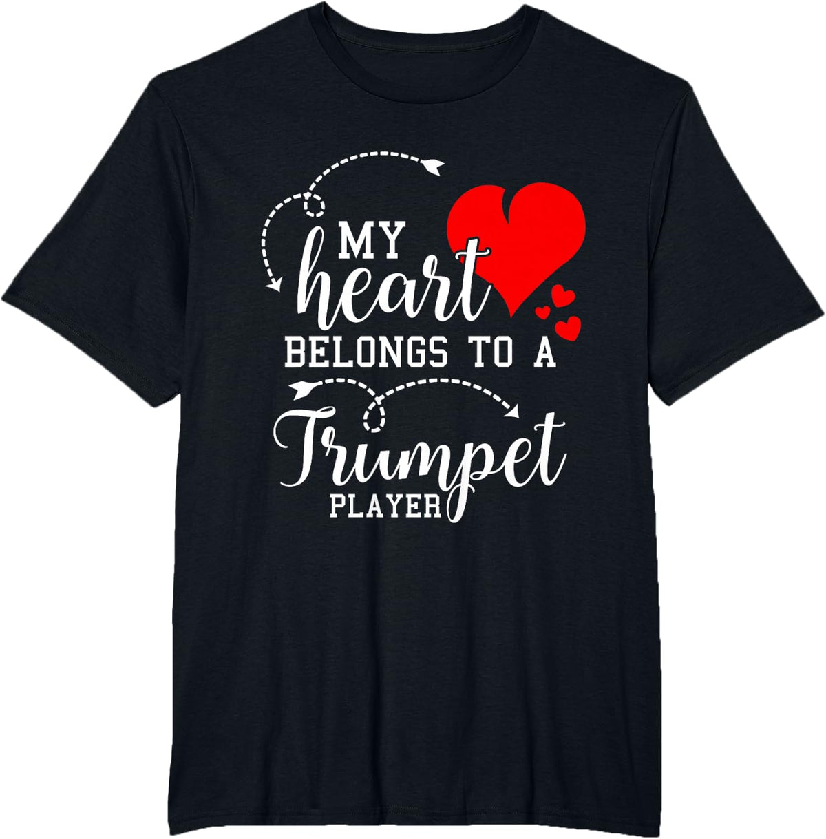 I Love My Trumpet Player Husband Wife Gifts Valentines Shirt T-Shirt - Black