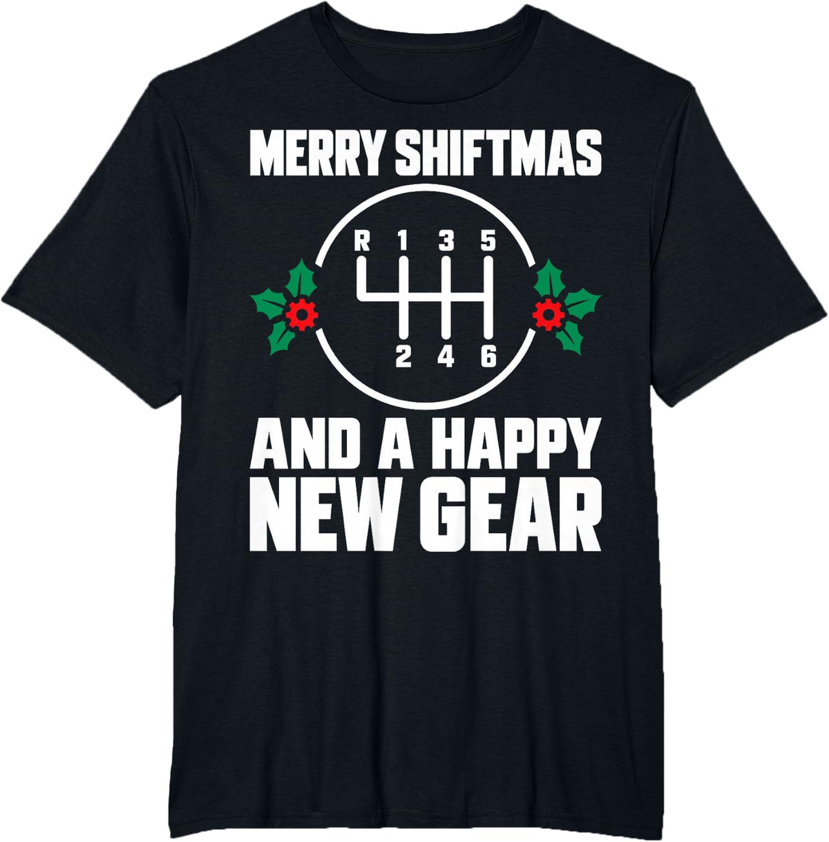Merry Shiftmas Christmas Manual Car Gear Drivers Xmas T-Shirt - Black