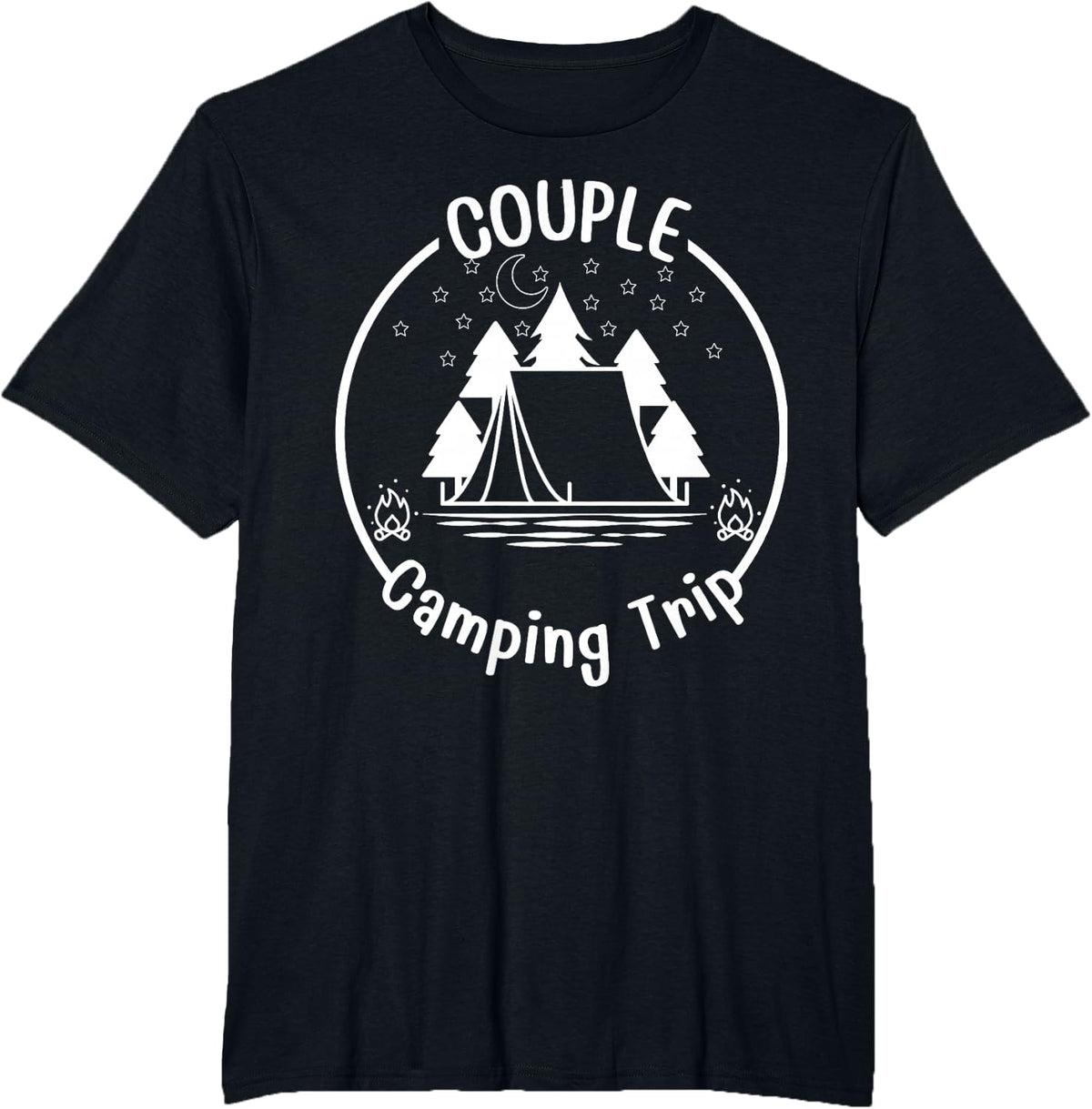 Couple Crew Memories Camping Trip Wedding Aniversary T-Shirt - Black