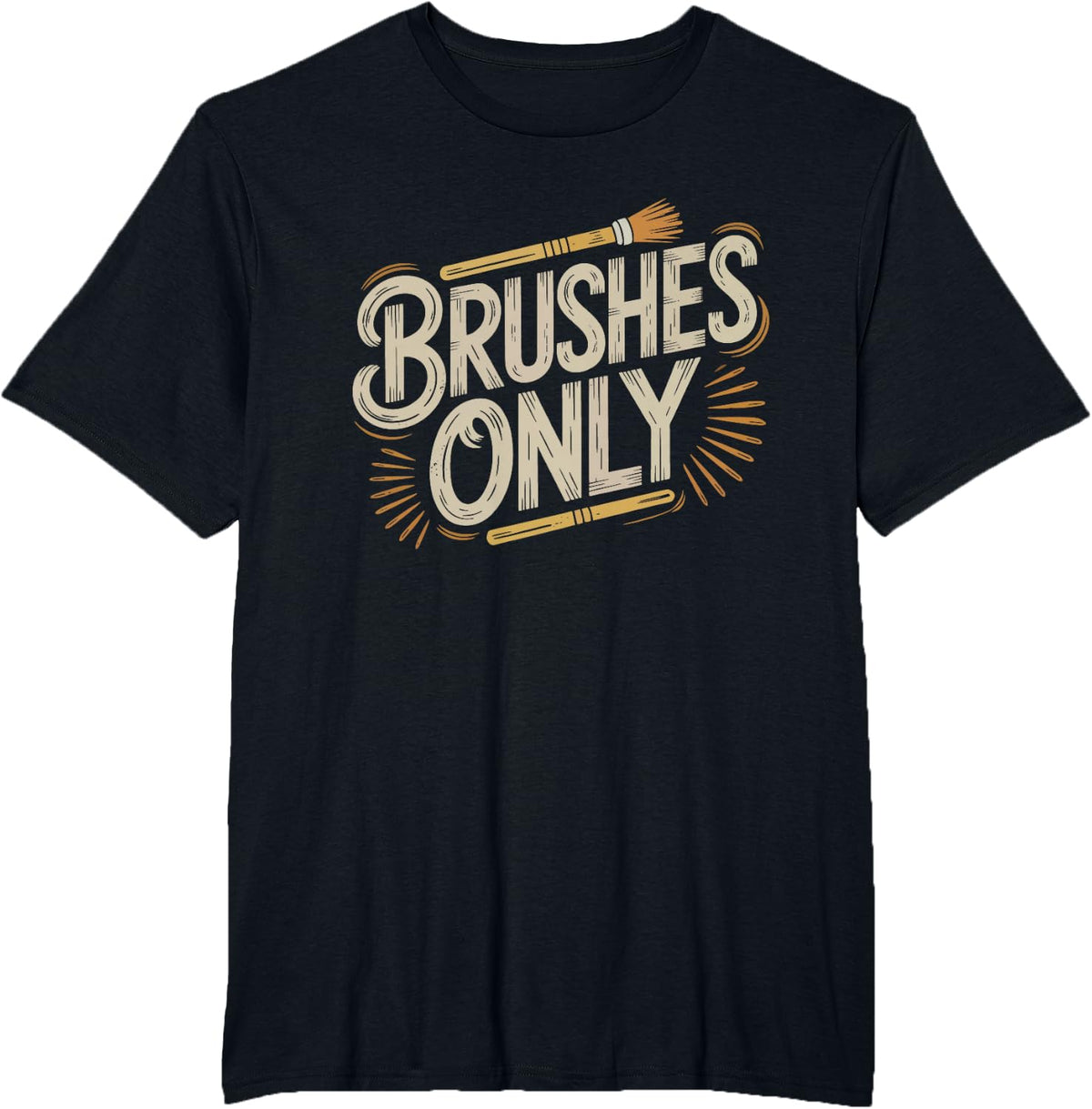 Jazz Drummer Plays Brushes Not Sticks Acoustic Drum Brush T-Shirt - Black