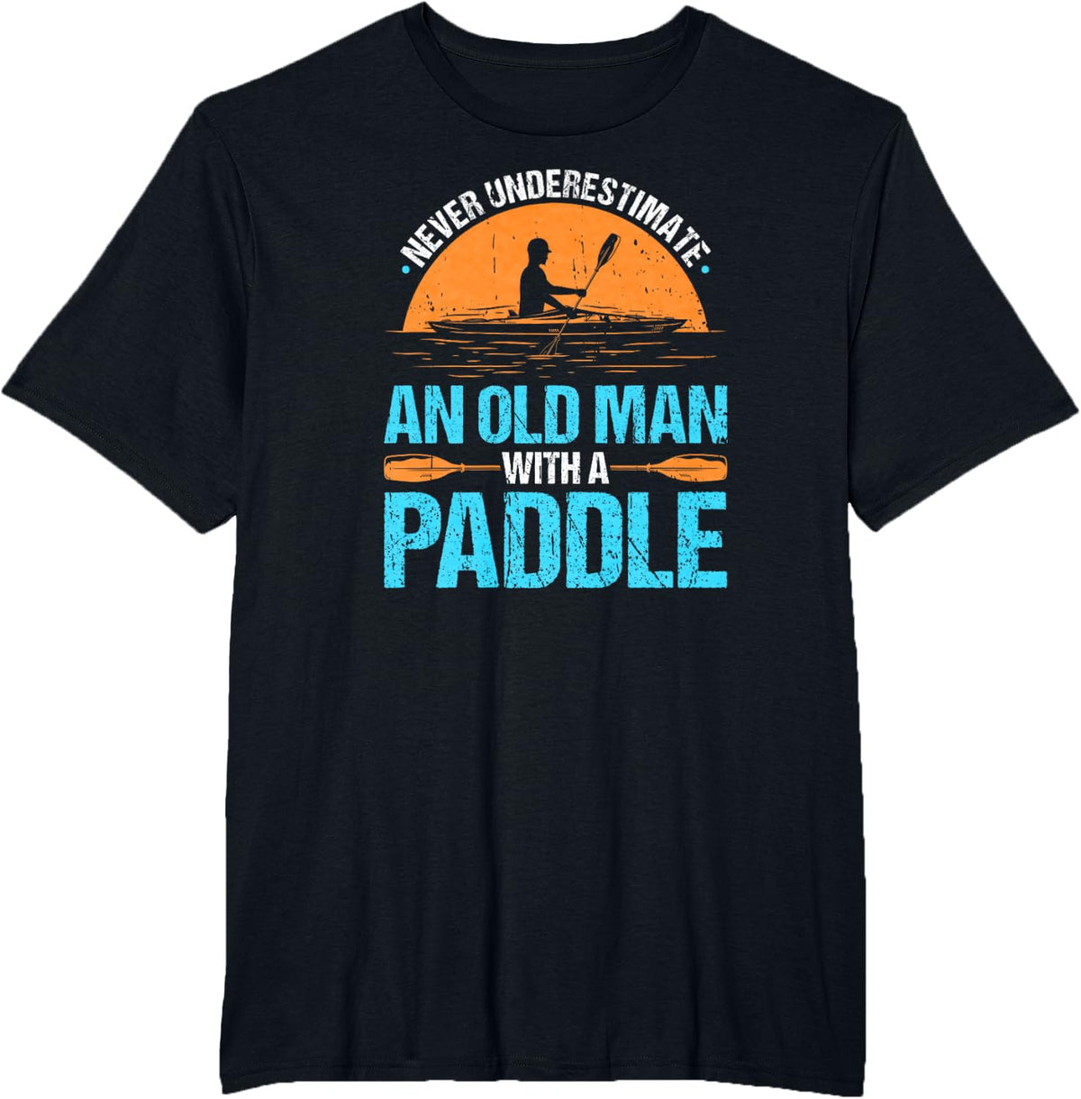 Canoe Boat Paddling Kayak T-Shirt - Black