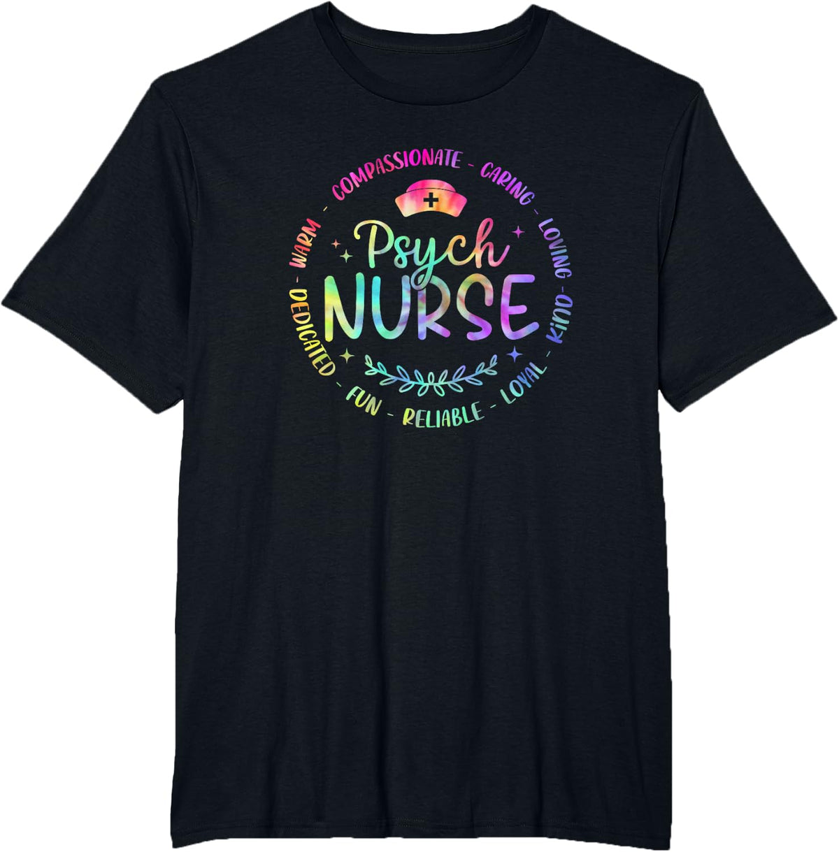 Psychiatric Nurse RN Mental Health Psych Nurse Tie Dye T-Shirt - Black