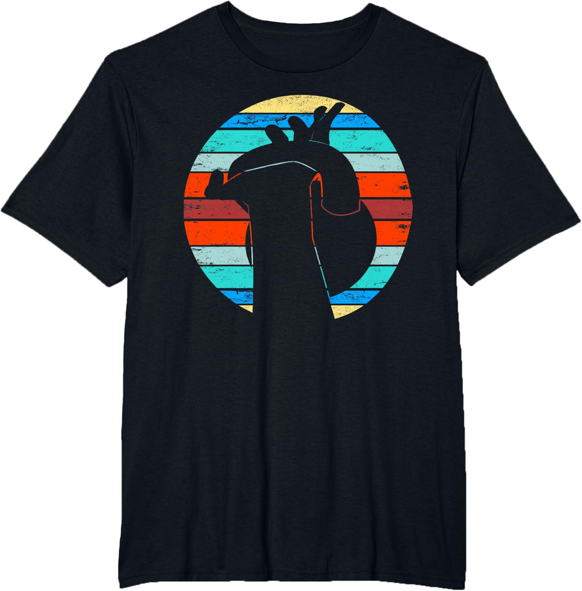 Vintage Workout Kettlebell Retro Sunset Gym Fitness Gift T-Shirt - Black