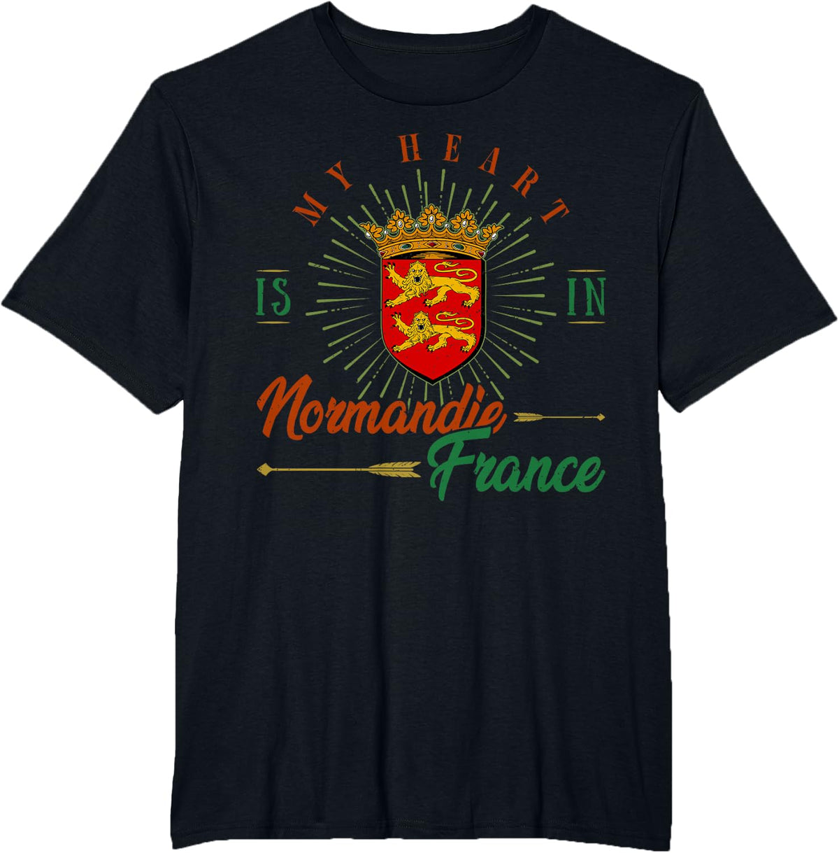 Normandy French region souvenir nation ancestor Norman T-Shirt - Black