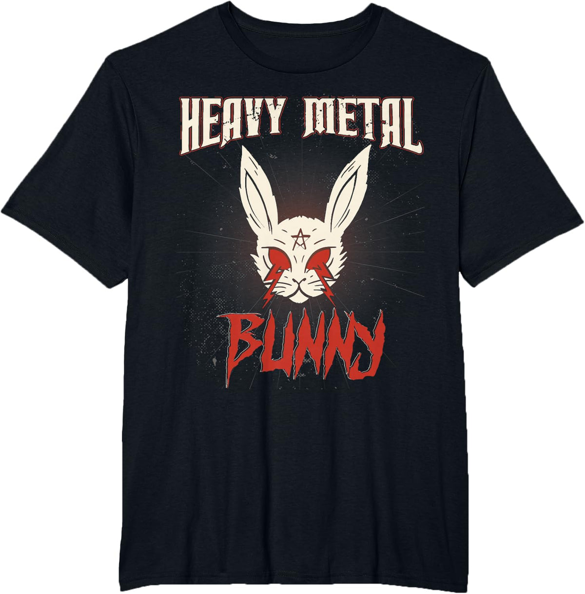 Heavy Metal Gothic Bunny Punk Hard Rock Easter Rabbit T-Shirt - Black
