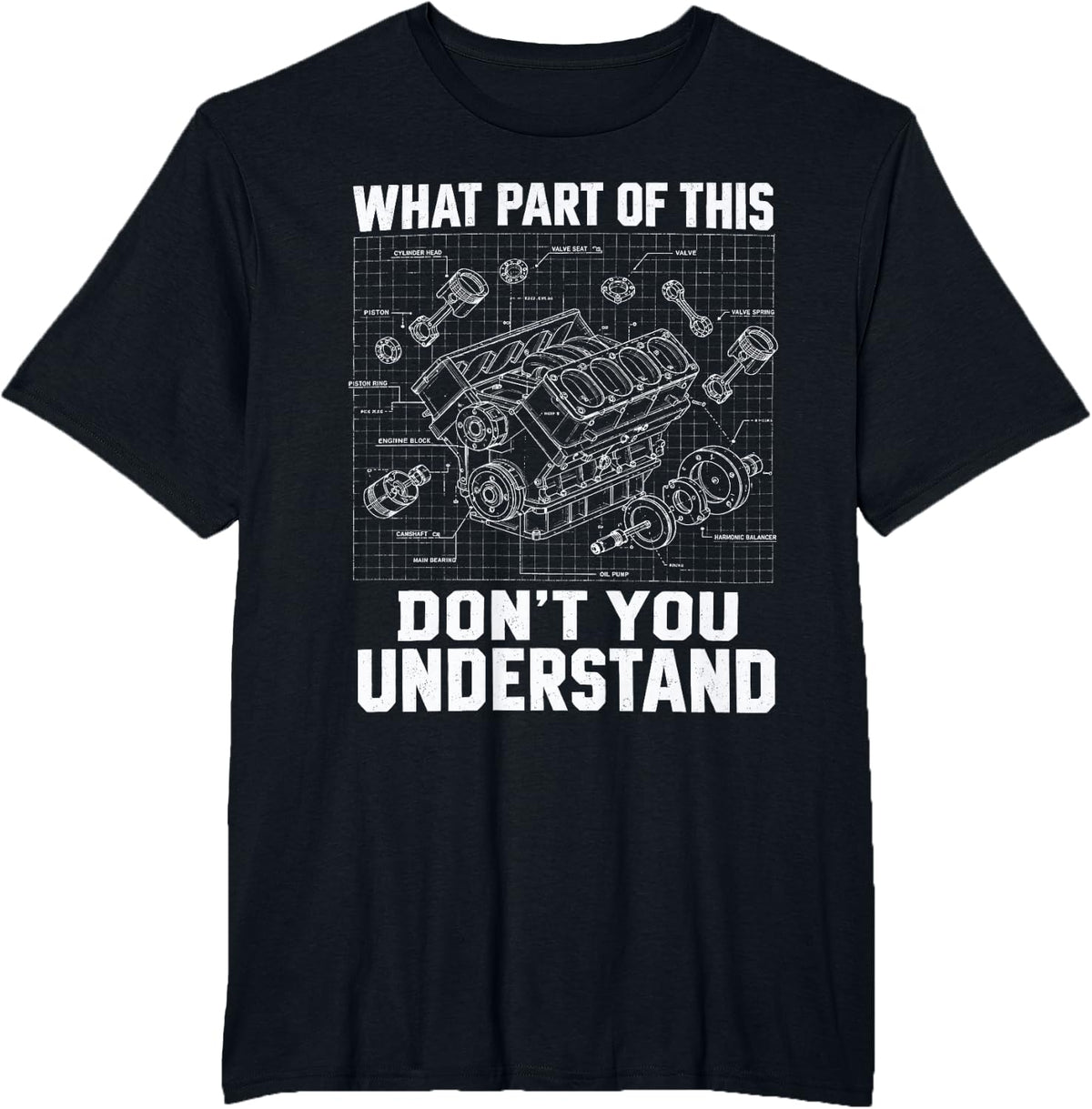 What Part of This Don’t You Understand Engine Diagram T-Shirt - Black