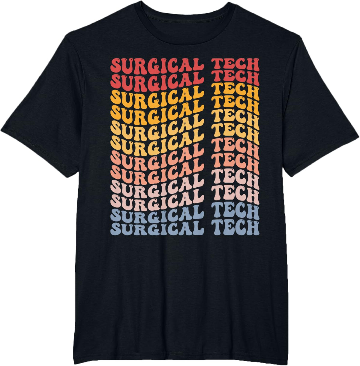 Surgical Tech Groovy Surgical Technologist T-Shirt - Black