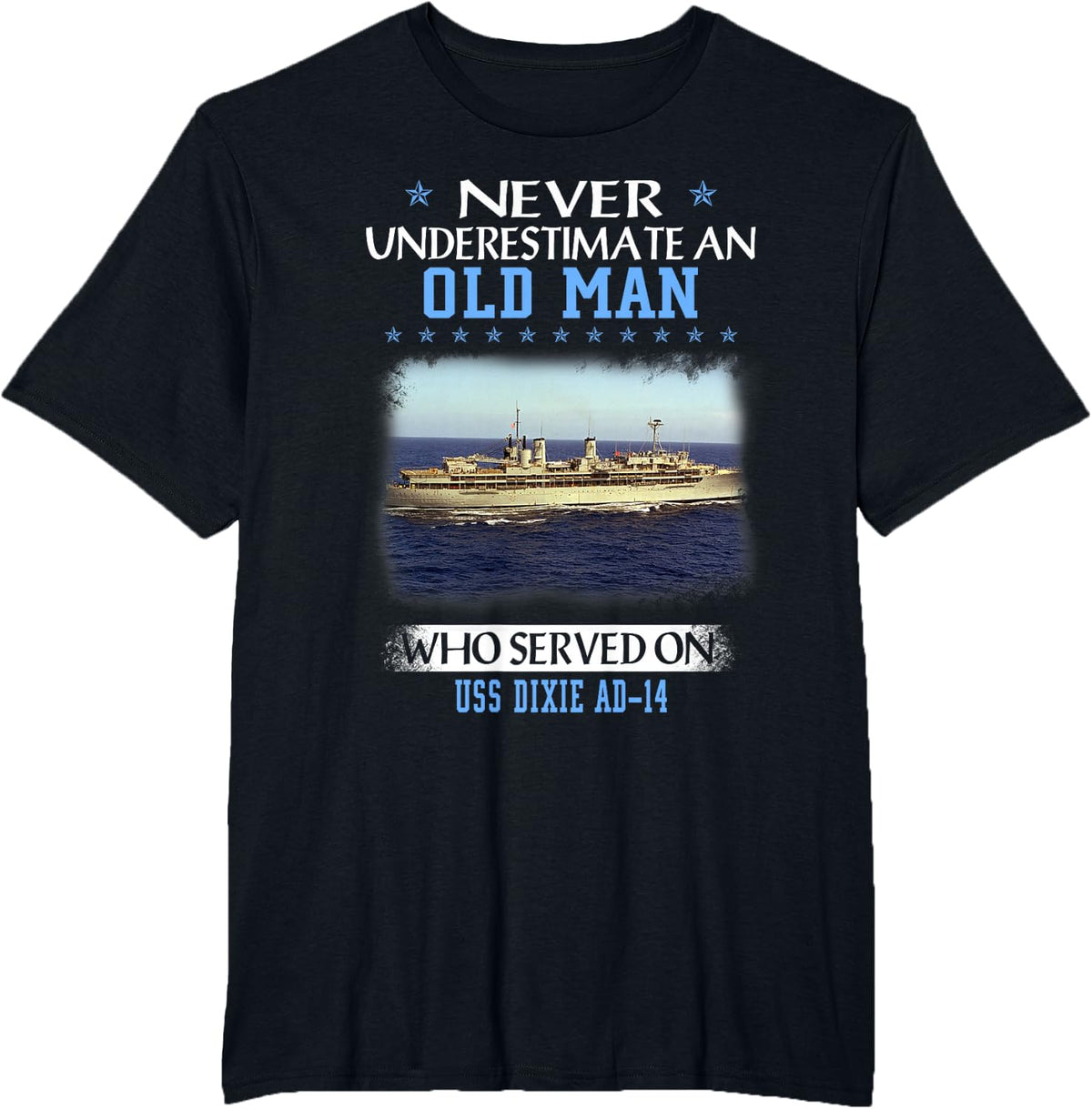 USS Dixie AD-14 Veterans Day Father Day Gift T-Shirt - Black