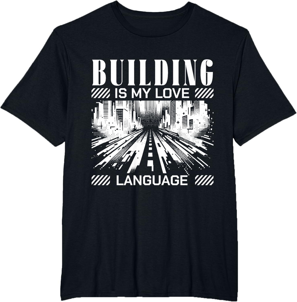 Building is My Love Language Retro Inspirational T-Shirt - Black