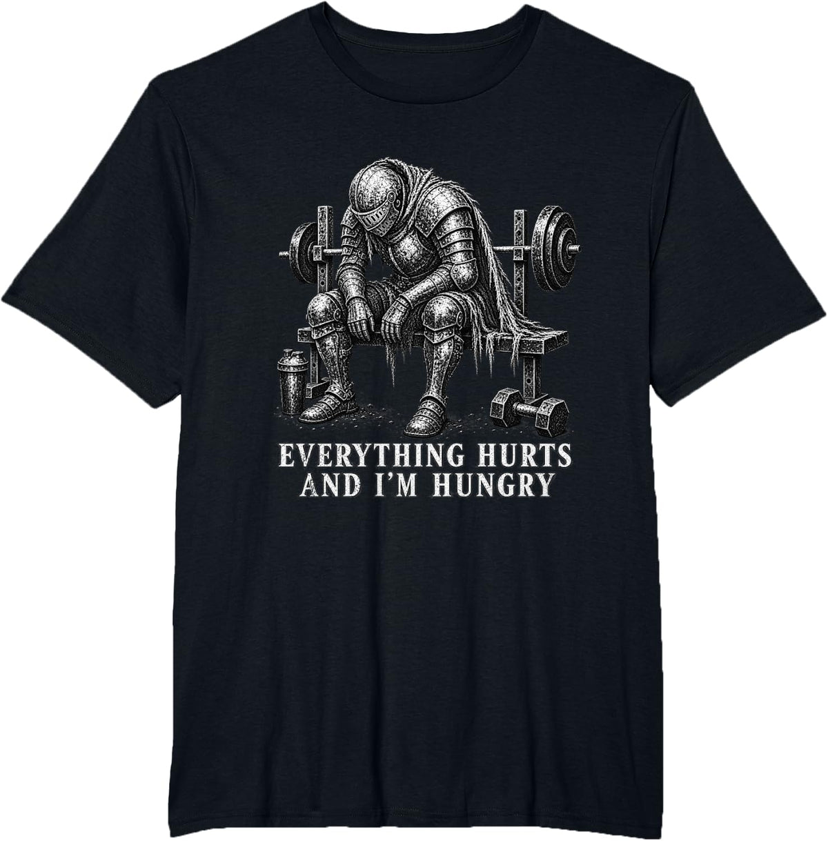 Knight Weightlifting Everything Hurts and Hungry Gym T-Shirt - Black