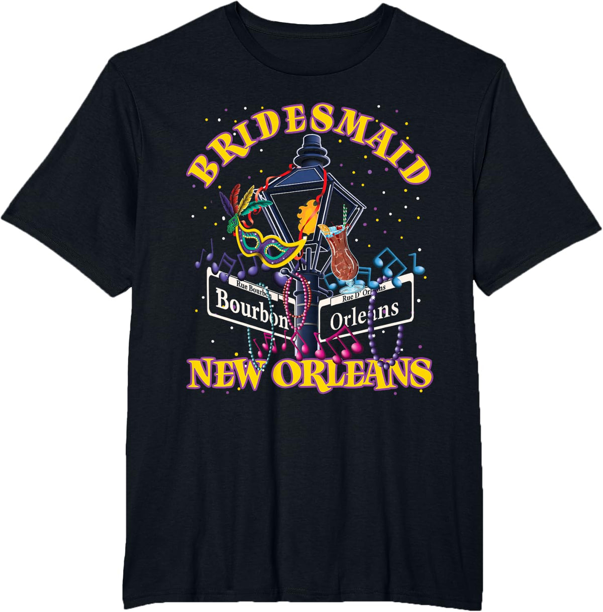 Bridal Party Trip New Orleans Bridesmaid NOLA Bachelorette T-Shirt - Black