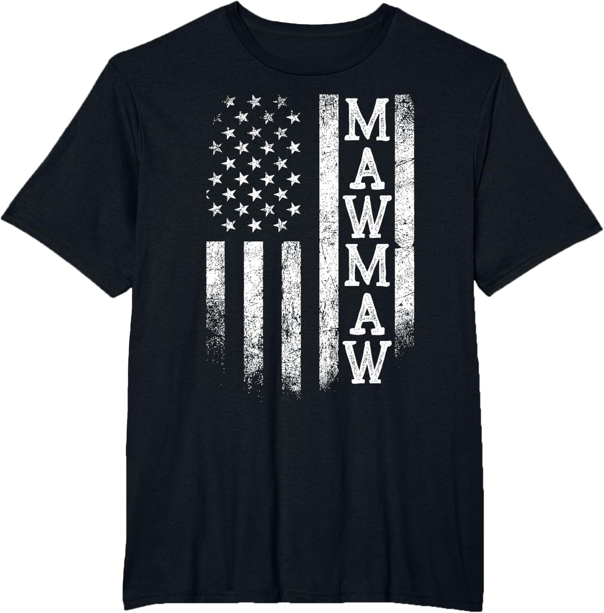 Mawmaw American Flag Patriotic Mother's Day T-Shirt - Black