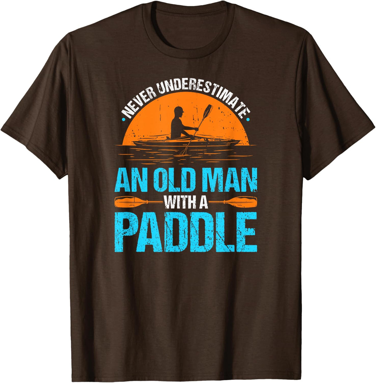 Canoe Boat Paddling Kayak T-Shirt - Brown