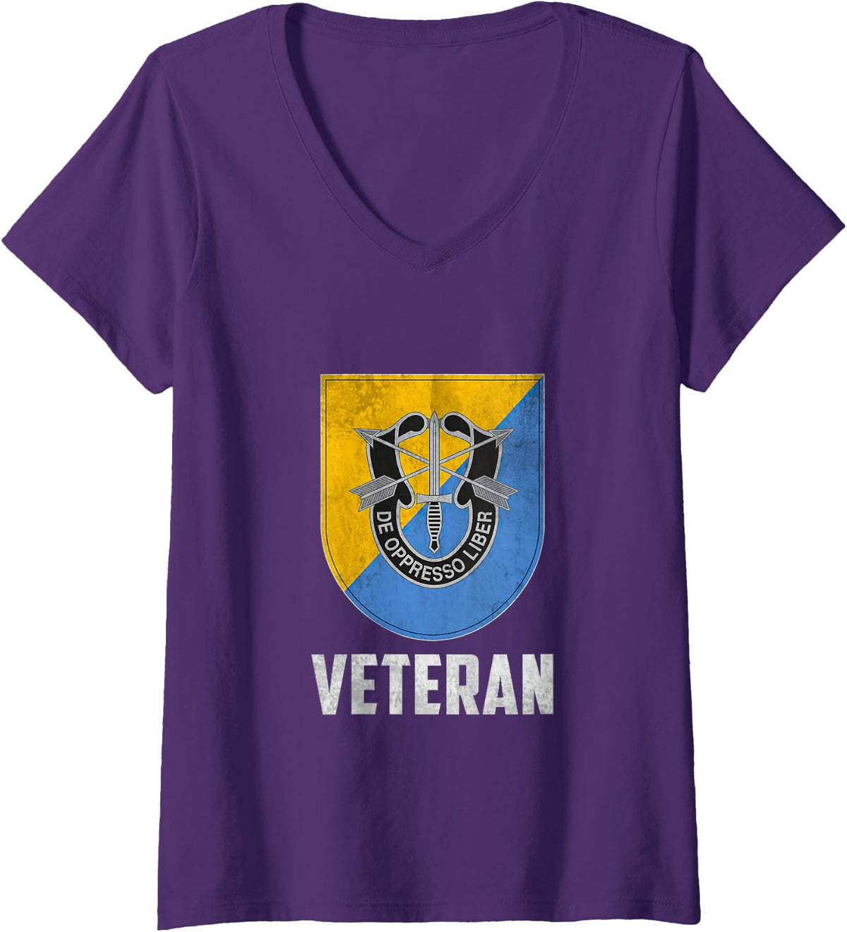 Women's 8th Special Forces Group Airborne Military Veteran Papa Xmas V-Neck T-Shirt - Purple