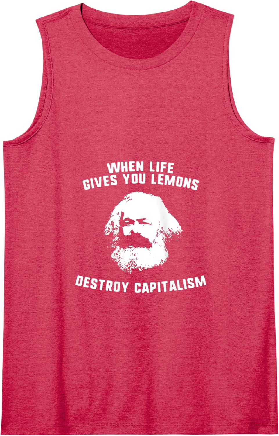 When life gives you lemons destroy capitalism Karl Marx Tank Top - Red