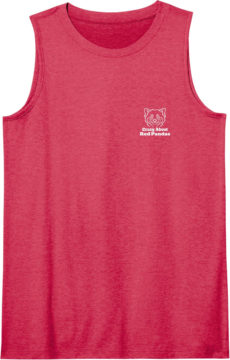Crazy About Red Pandas Panda Minimalist Badge Patch Tank Top - Red