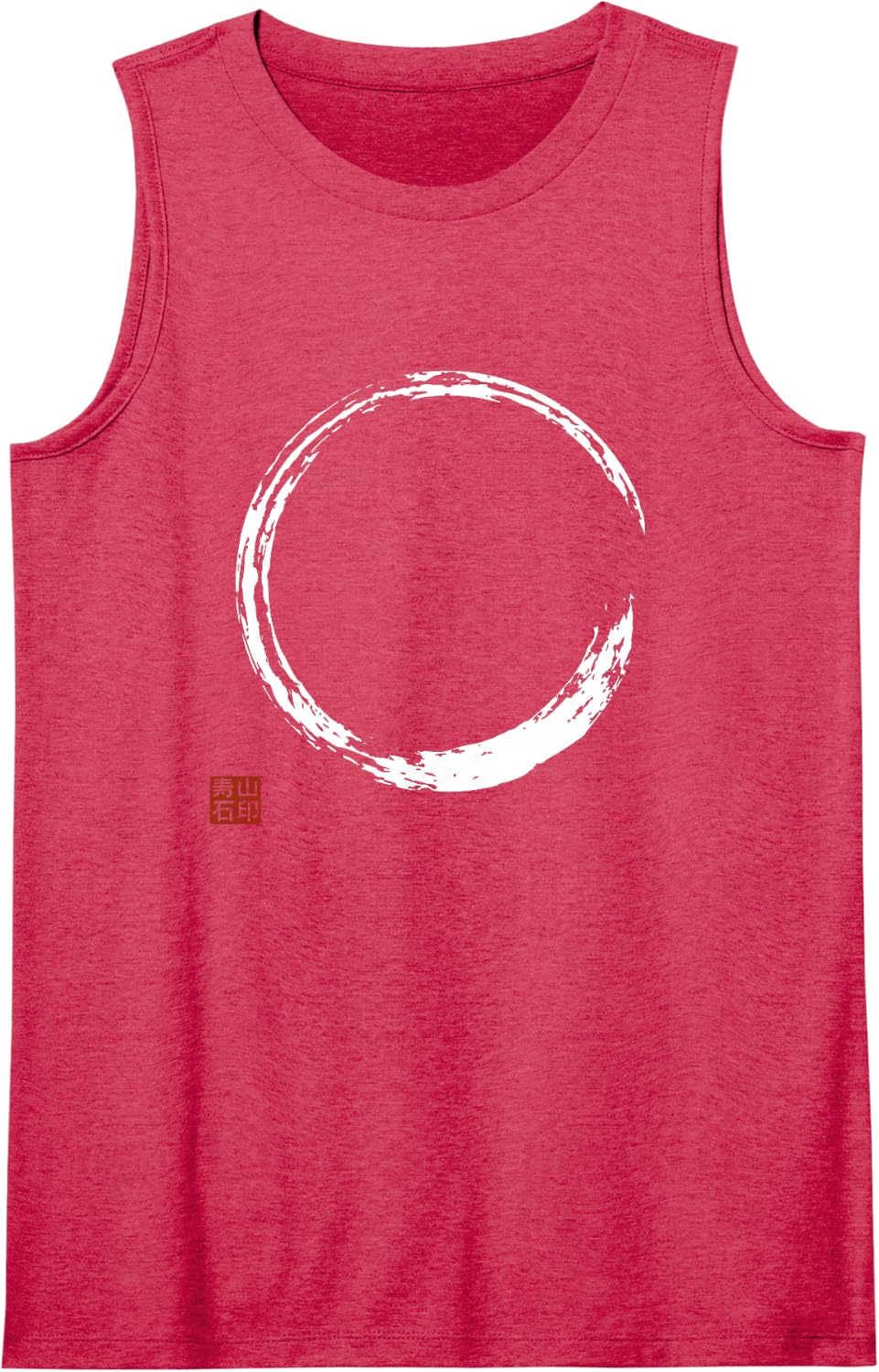 Japanese Enso Zen Circle Minimal Meditation Culture Art Sleeveless Tank Top - Red