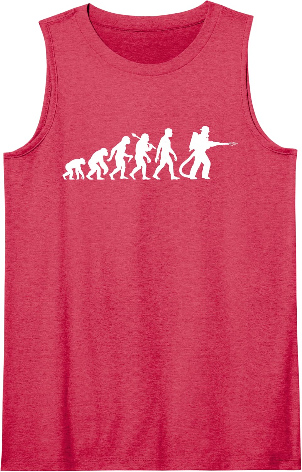 Firefighter Evolution for Proud Firefighters Fire Department Sleeveless Tank Top - Red