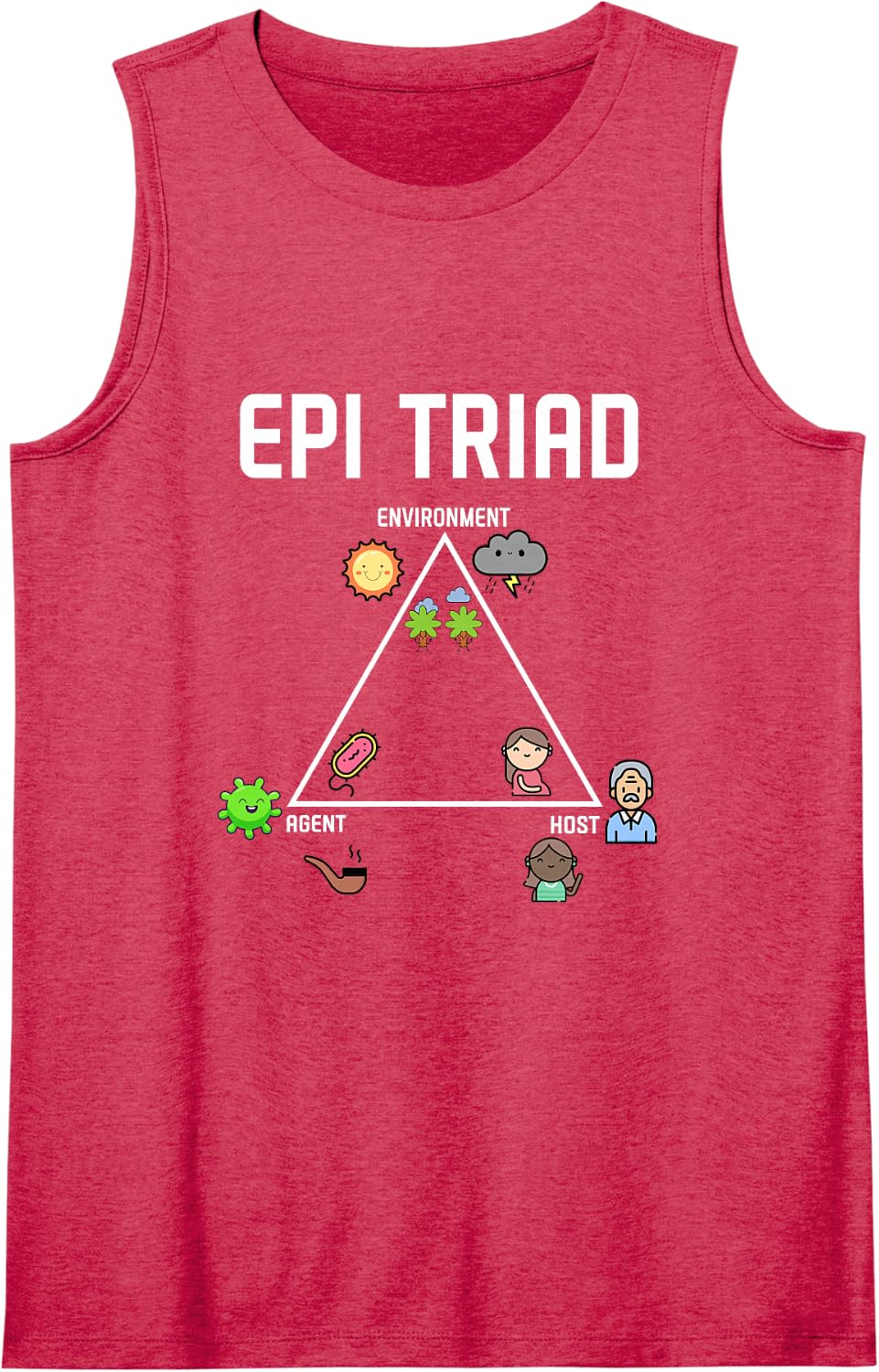 Epi Triad Epidemiology Triangle Epidemiologist Student EPI Sleeveless Tank Top - Red