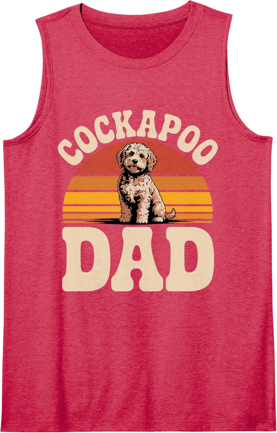 Cockapoo Dad Design for Men Boys Dad Father Day Cockapoo Dad Sleeveless Tank Top - Red