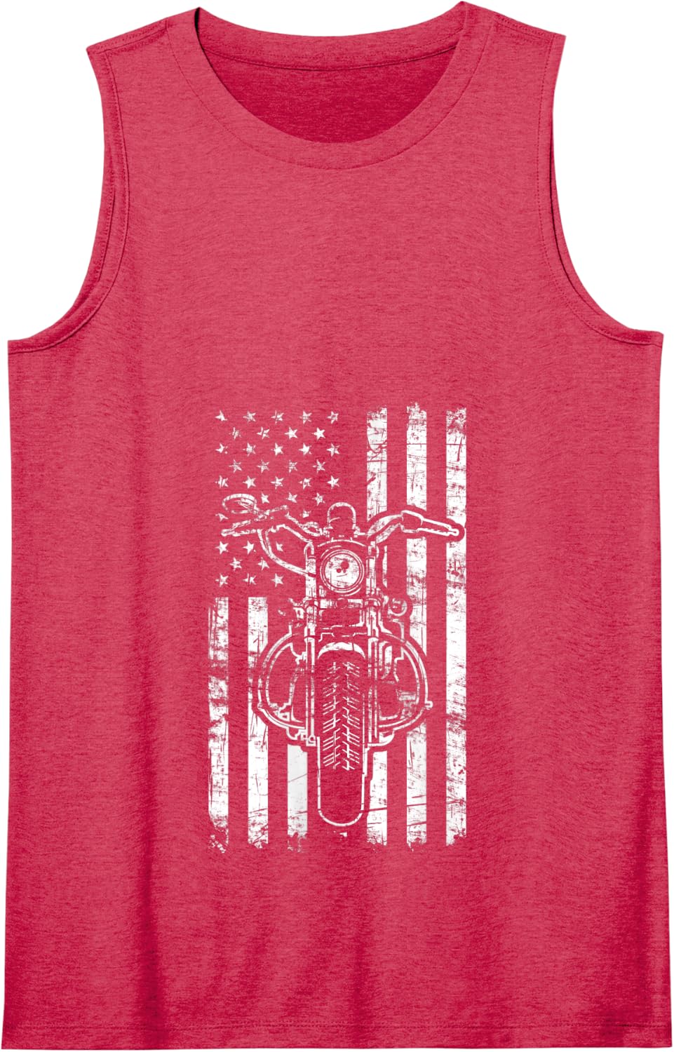 American Motorcycle US Flag Cool Biker Gift for Men Women Tank Top - Red