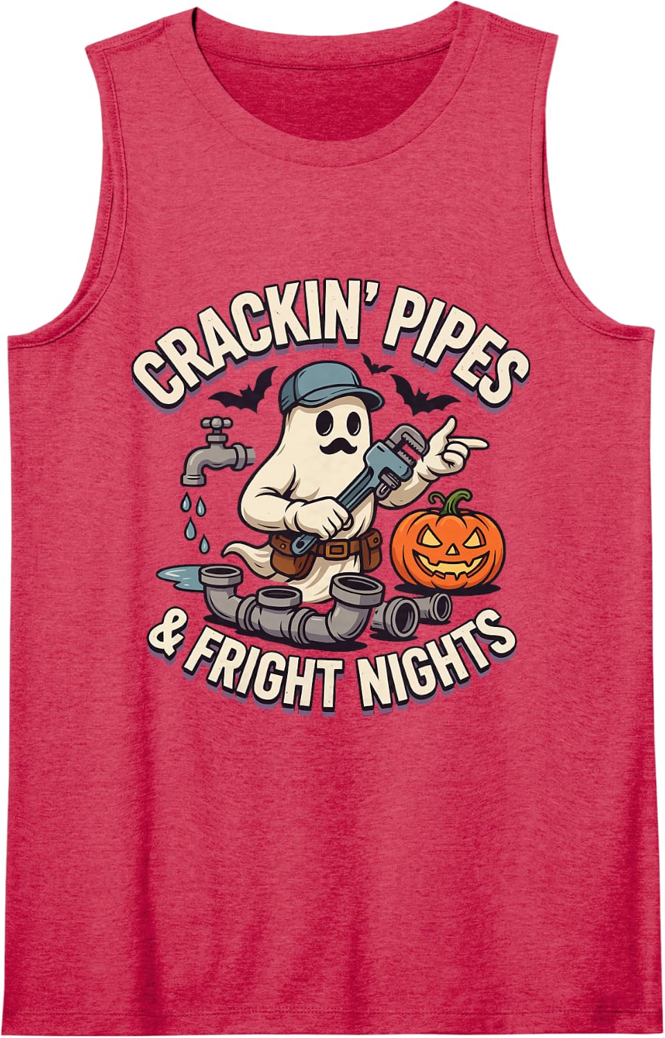 Halloween Plumber Sleeveless Tank Top - Red