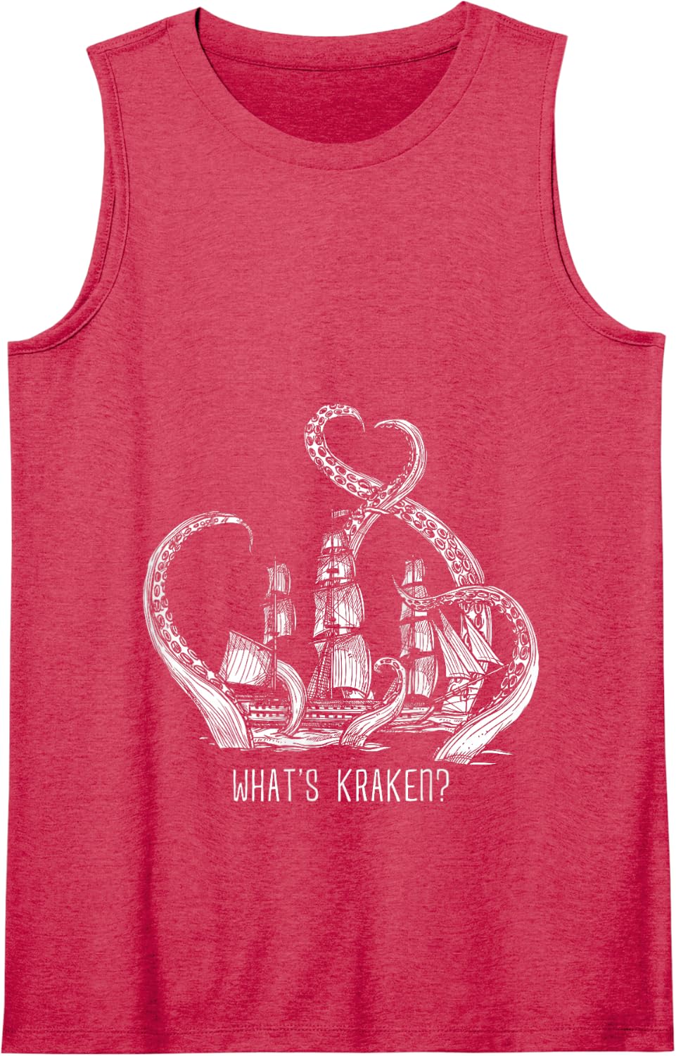 What's Kraken Sea Monster Octopus Pirate Ship Nautical Pun Tank Top - Red