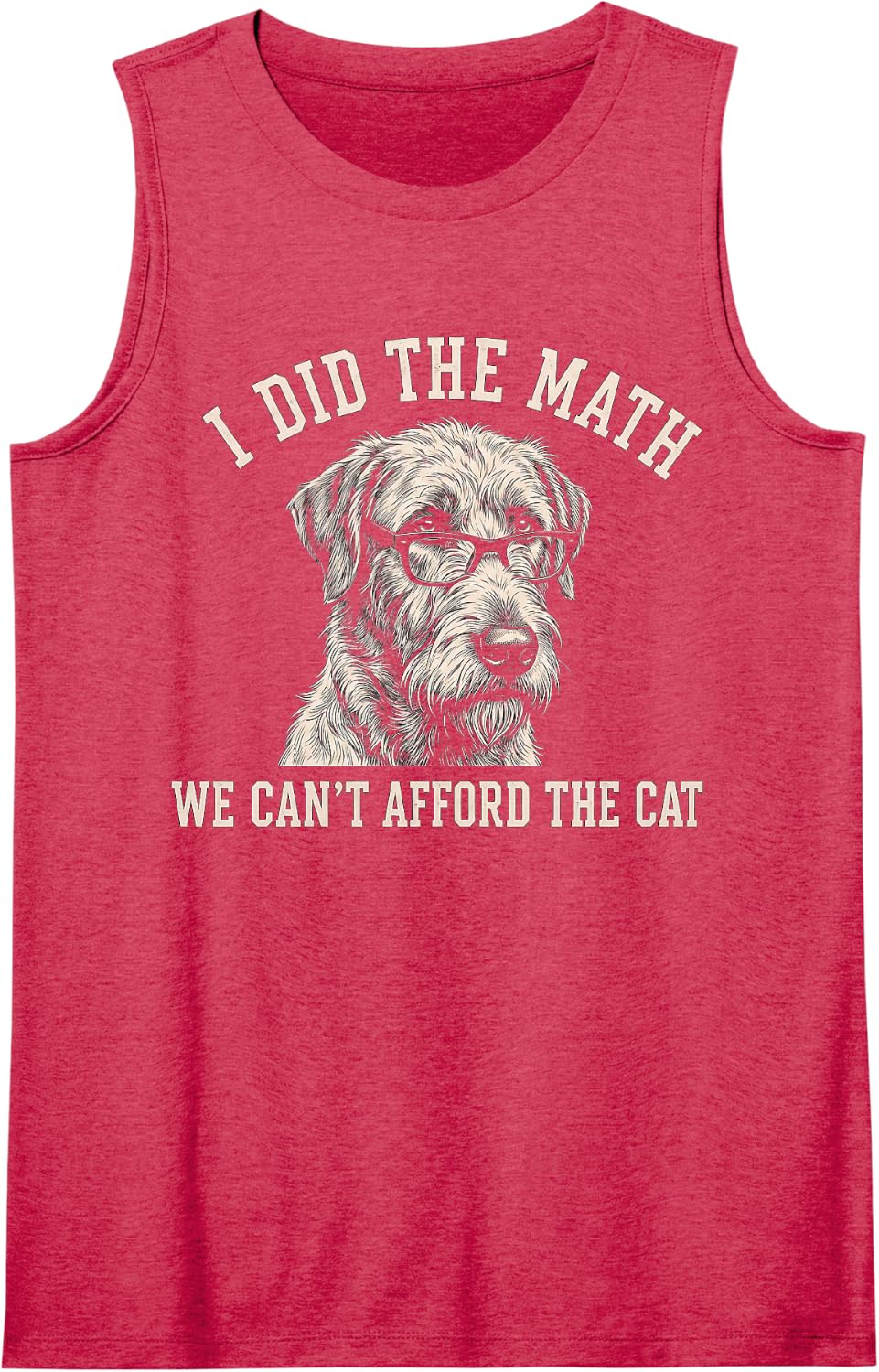 Irish Wolfhound Ban The Cat Sleeveless Tank Top - Red