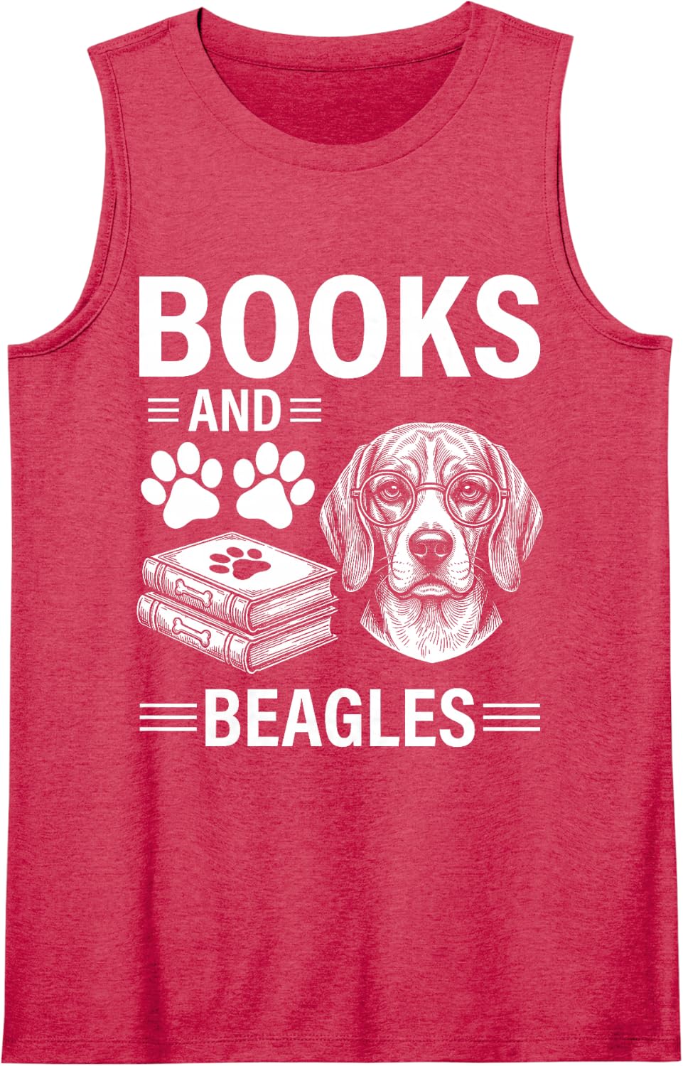 Books and Cockapoos Funny Beagle Sleeveless Tank Top - Red