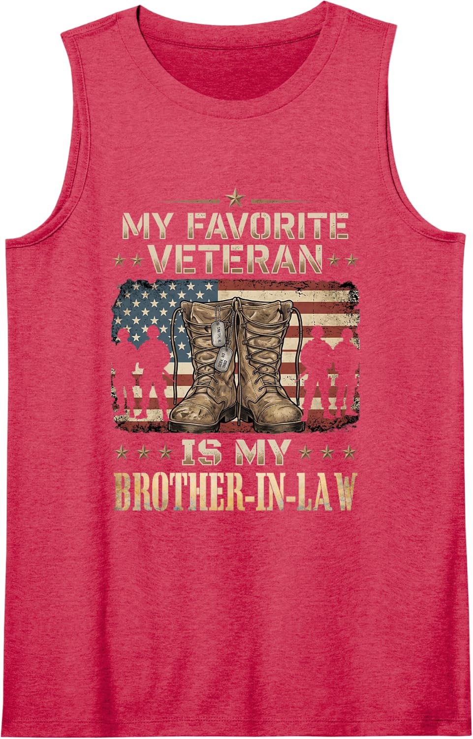My Favorite Veteran is My Brother-in-Law Father's Veteran Sleeveless Tank Top - Red