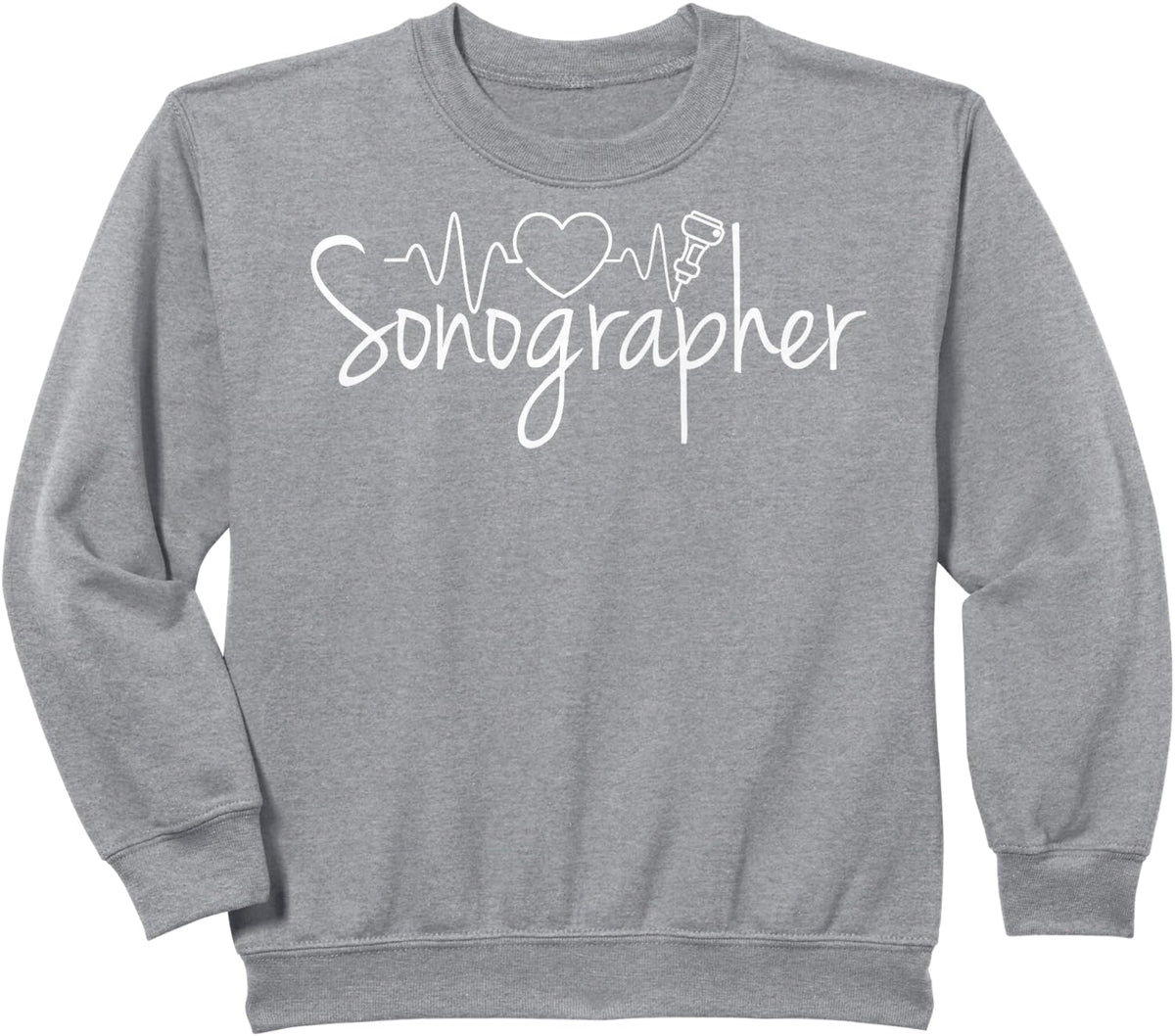 Sonographer Heartbeat Sonography Technician Sweatshirt - Heather Grey