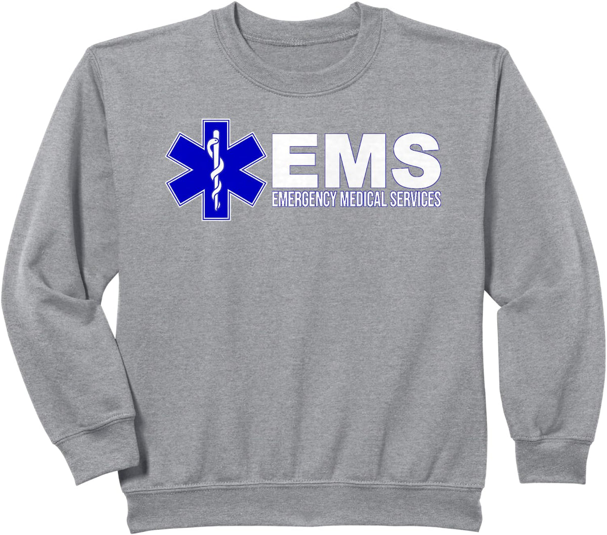 EMS STAR OF LIFE EMERGENCY MEDICAL SERVICES PARAMEDIC EMT Sweatshirt - Heather Grey