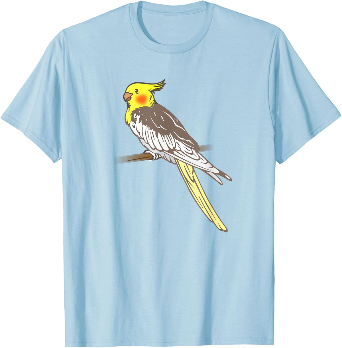 Cockatiel Bird Design Gift Colorful Image of Cockatiel T-Shirt - Baby Blue