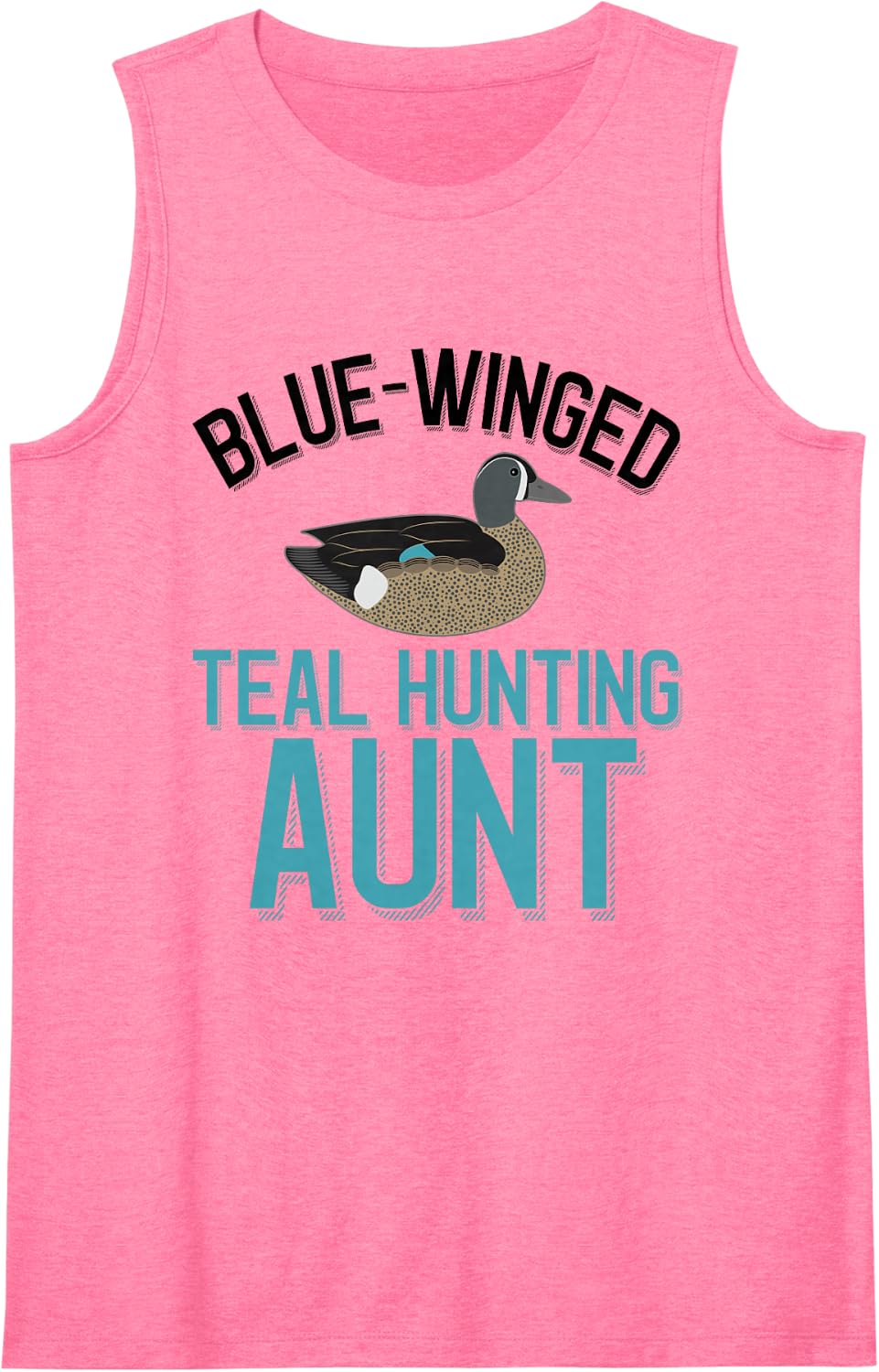 Duck Hunter Blue-Winged Teal Hunting Aunt Sleeveless Tank Top - Pink