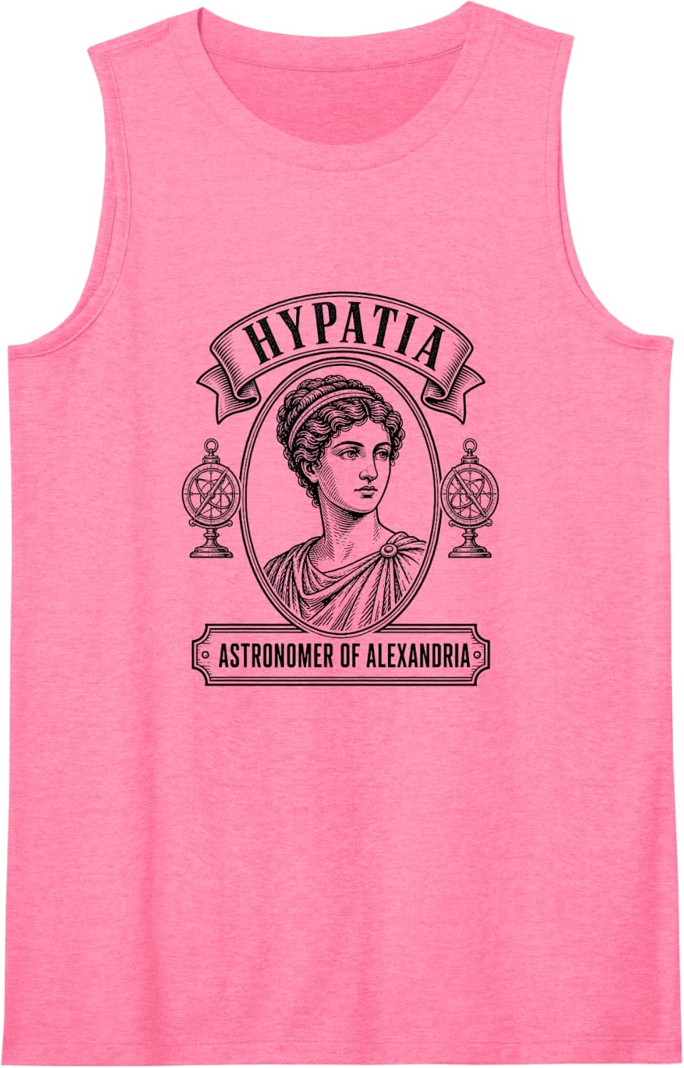 Hypatia of Alexandria Astronomer Philosopher Portrait Sleeveless Tank Top - Pink
