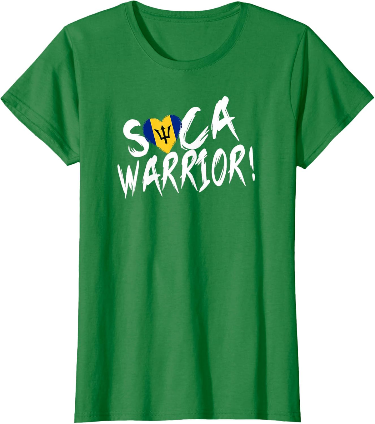 Soca Warrior Barbados Flag Bajan Caribbean Carnival T-Shirt - Kelly Green